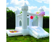 Castelo Inflável Branco para Festas, Eventos e Recreação – 3x3 m